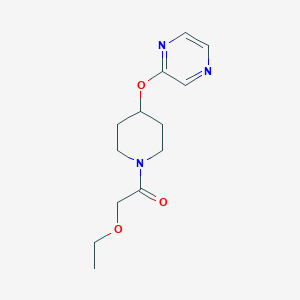 molecular formula C13H19N3O3 B2781721 2-乙氧基-1-(4-(吡嗪-2-氧基)哌啶-1-基)乙酮 CAS No. 1421493-10-8