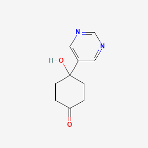 molecular formula C10H12N2O2 B2781728 4-Hydroxy-4-(5-pyrimidinyl)cyclohexanone CAS No. 708274-26-4