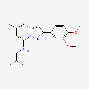 molecular formula C19H24N4O2 B2781732 2-(3,4-dimethoxyphenyl)-N-isobutyl-5-methylpyrazolo[1,5-a]pyrimidin-7-amine CAS No. 950391-68-1