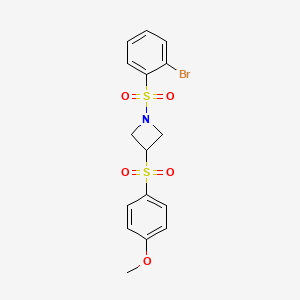 molecular formula C16H16BrNO5S2 B2781737 1-(2-bromobenzenesulfonyl)-3-(4-methoxybenzenesulfonyl)azetidine CAS No. 1705295-80-2