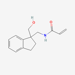 molecular formula C14H17NO2 B2781743 N-[[1-(Hydroxymethyl)-2,3-dihydroinden-1-yl]methyl]prop-2-enamide CAS No. 2361642-34-2