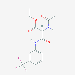 molecular formula C14H15F3N2O4 B2781745 Ethyl 2-(acetylamino)-3-oxo-3-[3-(trifluoromethyl)anilino]propanoate CAS No. 866017-96-1