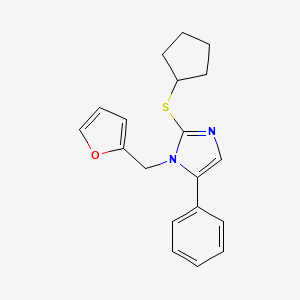 2-(cyclopentylthio)-1-(furan-2-ylmethyl)-5-phenyl-1H-imidazole