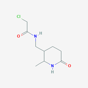 molecular formula C9H15ClN2O2 B2781749 2-Chloro-N-[(2-methyl-6-oxopiperidin-3-yl)methyl]acetamide CAS No. 2411195-80-5