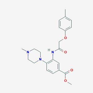 molecular formula C22H27N3O4 B278175 methyl 3-{[(4-methylphenoxy)acetyl]amino}-4-(4-methyl-1-piperazinyl)benzoate 