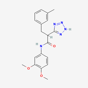 N-(3,4-dimethoxyphenyl)-3-(3-methylphenyl)-2-(2H-tetrazol-5-yl)propanamide