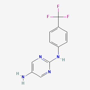 molecular formula C11H9F3N4 B2781765 N2-[4-(Trifluoromethyl)phenyl]pyrimidine-2,5-diamine CAS No. 1291798-89-4