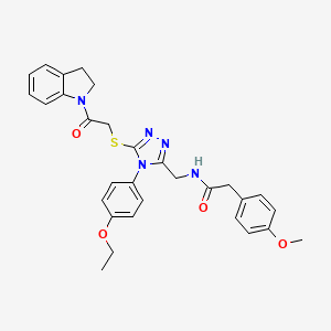 molecular formula C30H31N5O4S B2781772 N-((4-(4-ethoxyphenyl)-5-((2-(indolin-1-yl)-2-oxoethyl)thio)-4H-1,2,4-triazol-3-yl)methyl)-2-(4-methoxyphenyl)acetamide CAS No. 309969-63-9