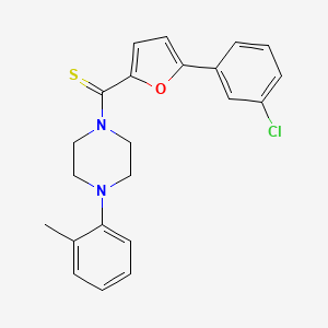 molecular formula C22H21ClN2OS B2781776 (5-(3-Chlorophenyl)furan-2-yl)(4-(o-tolyl)piperazin-1-yl)methanethione CAS No. 391890-82-7