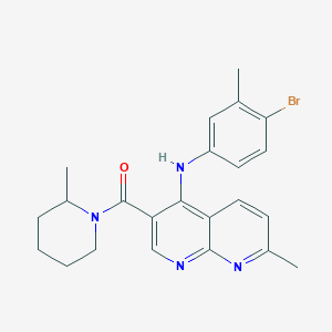 molecular formula C23H25BrN4O B2781777 N-(4-bromo-3-methylphenyl)-7-methyl-3-(2-methylpiperidine-1-carbonyl)-1,8-naphthyridin-4-amine CAS No. 1251690-70-6