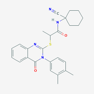 molecular formula C26H28N4O2S B2781782 N-(1-cyanocyclohexyl)-2-[3-(3,4-dimethylphenyl)-4-oxoquinazolin-2-yl]sulfanylpropanamide CAS No. 938934-42-0