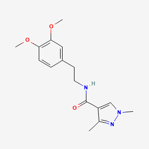 molecular formula C16H21N3O3 B2781783 N-(3,4-dimethoxyphenethyl)-1,3-dimethyl-1H-pyrazole-4-carboxamide CAS No. 1052632-33-3
