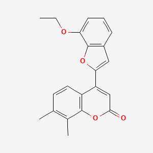 molecular formula C21H18O4 B2781788 4-(7-Ethoxy-1-benzofuran-2-yl)-7,8-dimethylchromen-2-one CAS No. 637752-22-8