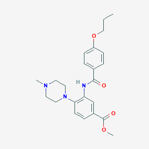 molecular formula C23H29N3O4 B278179 Methyl 4-(4-methyl-1-piperazinyl)-3-[(4-propoxybenzoyl)amino]benzoate 