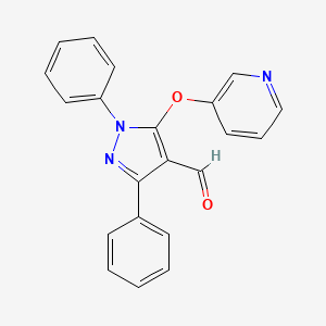 molecular formula C21H15N3O2 B2781790 1,3-diphenyl-5-(3-pyridinyloxy)-1H-pyrazole-4-carbaldehyde CAS No. 956360-82-0