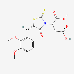 (E)-2-(5-(2,3-dimethoxybenzylidene)-4-oxo-2-thioxothiazolidin-3-yl)succinic acid