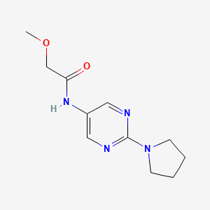 molecular formula C11H16N4O2 B2781794 2-methoxy-N-(2-(pyrrolidin-1-yl)pyrimidin-5-yl)acetamide CAS No. 1396877-92-1