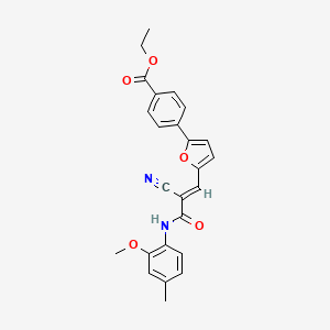 molecular formula C25H22N2O5 B2781798 ethyl 4-[5-[(E)-2-cyano-3-(2-methoxy-4-methylanilino)-3-oxoprop-1-enyl]furan-2-yl]benzoate CAS No. 313253-12-2