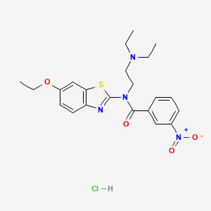 molecular formula C22H27ClN4O4S B2781802 N-(2-(diethylamino)ethyl)-N-(6-ethoxybenzo[d]thiazol-2-yl)-3-nitrobenzamide hydrochloride CAS No. 1052536-20-5