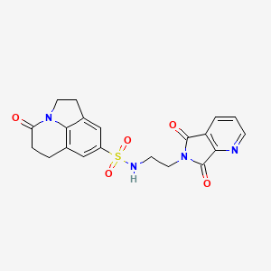 molecular formula C20H18N4O5S B2781806 N-(2-(5,7-dioxo-5H-pyrrolo[3,4-b]pyridin-6(7H)-yl)ethyl)-4-oxo-2,4,5,6-tetrahydro-1H-pyrrolo[3,2,1-ij]quinoline-8-sulfonamide CAS No. 2034462-85-4