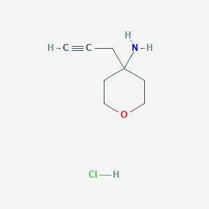 molecular formula C8H14ClNO B2781811 4-(Prop-2-yn-1-yl)oxan-4-amine hydrochloride CAS No. 2094610-30-5