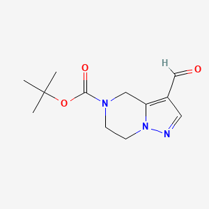 molecular formula C12H17N3O3 B2781818 Tert-butyl 3-formyl-6,7-dihydropyrazolo[1,5-A]pyrazine-5(4H)-carboxylate CAS No. 1060814-48-3