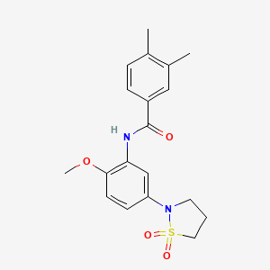 molecular formula C19H22N2O4S B2781837 N-(5-(1,1-dioxidoisothiazolidin-2-yl)-2-methoxyphenyl)-3,4-dimethylbenzamide CAS No. 946216-46-2