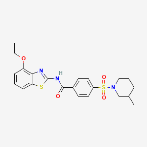 molecular formula C22H25N3O4S2 B2781842 N-(4-ethoxybenzo[d]thiazol-2-yl)-4-((3-methylpiperidin-1-yl)sulfonyl)benzamide CAS No. 501351-50-4