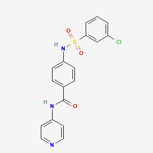 molecular formula C18H14ClN3O3S B2781857 4-(3-氯苯磺酰氨基)-N-(吡啶-4-基)苯甲酰胺 CAS No. 690962-38-0