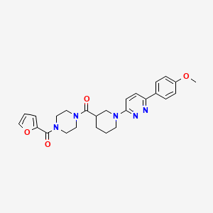 molecular formula C26H29N5O4 B2781862 (4-(Furan-2-carbonyl)piperazin-1-yl)(1-(6-(4-methoxyphenyl)pyridazin-3-yl)piperidin-3-yl)methanone CAS No. 1105213-06-6