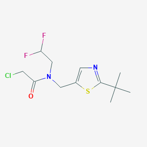 molecular formula C12H17ClF2N2OS B2781865 N-[(2-Tert-butyl-1,3-thiazol-5-yl)methyl]-2-chloro-N-(2,2-difluoroethyl)acetamide CAS No. 2411239-31-9