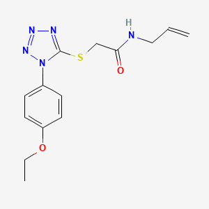 molecular formula C14H17N5O2S B2781869 2-[1-(4-乙氧苯基)噻唑-5-基]硫醇基-N-丙-2-烯基乙酰胺 CAS No. 878702-10-4