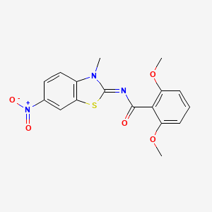 molecular formula C17H15N3O5S B2781870 2,6-dimethoxy-N-(3-methyl-6-nitro-1,3-benzothiazol-2-ylidene)benzamide CAS No. 391868-06-7