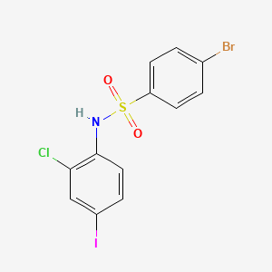 molecular formula C12H8BrClINO2S B2781871 4-bromo-N-(2-chloro-4-iodophenyl)benzenesulfonamide CAS No. 1406294-50-5
