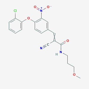 molecular formula C20H18ClN3O5 B2781872 3-[4-(2-氯苯氧基)-3-硝基苯基]-2-氰基-N-(3-甲氧基丙基)丙-2-烯酰胺 CAS No. 1097409-66-9