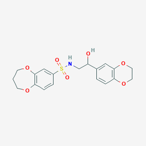 molecular formula C19H21NO7S B2781875 N-(2-(2,3-dihydrobenzo[b][1,4]dioxin-6-yl)-2-hydroxyethyl)-3,4-dihydro-2H-benzo[b][1,4]dioxepine-7-sulfonamide CAS No. 2034313-76-1