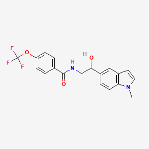 molecular formula C19H17F3N2O3 B2781883 N-(2-hydroxy-2-(1-methyl-1H-indol-5-yl)ethyl)-4-(trifluoromethoxy)benzamide CAS No. 2034256-04-5