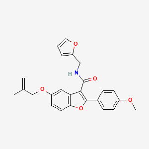 molecular formula C25H23NO5 B2781892 N-(furan-2-ylmethyl)-2-(4-methoxyphenyl)-5-[(2-methylprop-2-en-1-yl)oxy]-1-benzofuran-3-carboxamide CAS No. 929452-03-9