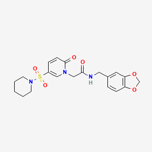 molecular formula C20H23N3O6S B2781895 N-[(2H-1,3-benzodioxol-5-yl)methyl]-2-[2-oxo-5-(piperidine-1-sulfonyl)-1,2-dihydropyridin-1-yl]acetamide CAS No. 1251690-35-3