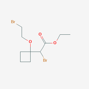 molecular formula C10H16Br2O3 B2781899 Ethyl 2-bromo-2-[1-(2-bromoethoxy)cyclobutyl]acetate CAS No. 2551118-35-3