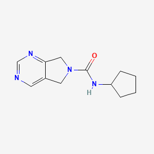 molecular formula C12H16N4O B2781903 N-cyclopentyl-5H,6H,7H-pyrrolo[3,4-d]pyrimidine-6-carboxamide CAS No. 2319803-75-1
