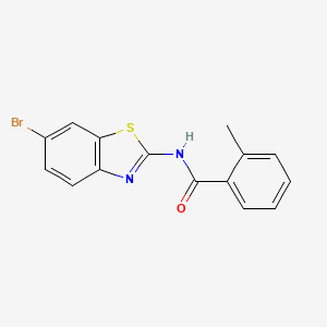 molecular formula C15H11BrN2OS B2781919 N-(6-bromo-1,3-benzothiazol-2-yl)-2-methylbenzamide CAS No. 313254-37-4