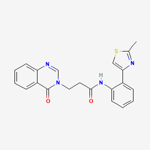 molecular formula C21H18N4O2S B2781945 N-(2-(2-methylthiazol-4-yl)phenyl)-3-(4-oxoquinazolin-3(4H)-yl)propanamide CAS No. 1797366-88-1