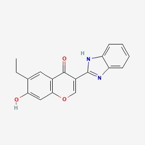 molecular formula C18H14N2O3 B2781959 3-(1H-benzimidazol-2-yl)-6-ethyl-7-hydroxy-4H-chromen-4-one CAS No. 210639-80-8
