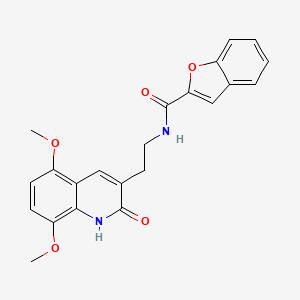 molecular formula C22H20N2O5 B2782146 N-[2-(5,8-dimethoxy-2-oxo-1,2-dihydroquinolin-3-yl)ethyl]-1-benzofuran-2-carboxamide CAS No. 851404-32-5