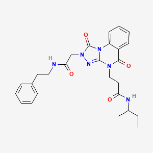 molecular formula C26H30N6O4 B2782161 N-(butan-2-yl)-3-(1,5-dioxo-2-{[(2-phenylethyl)carbamoyl]methyl}-1H,2H,4H,5H-[1,2,4]triazolo[4,3-a]quinazolin-4-yl)propanamide CAS No. 1243033-31-9