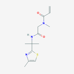 molecular formula C13H19N3O2S B2782200 N-methyl-N-({[2-(4-methyl-1,3-thiazol-2-yl)propan-2-yl]carbamoyl}methyl)prop-2-enamide CAS No. 2199652-52-1