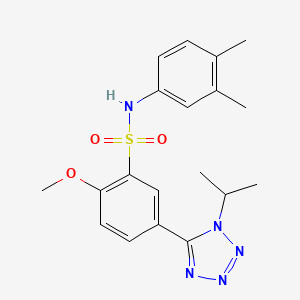 molecular formula C19H23N5O3S B2782228 N-(3,4-dimethylphenyl)-2-methoxy-5-[1-(propan-2-yl)-1H-1,2,3,4-tetrazol-5-yl]benzene-1-sulfonamide CAS No. 494200-76-9