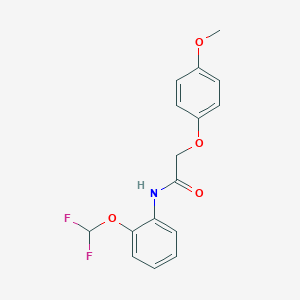 molecular formula C16H15F2NO4 B278223 N-[2-(difluoromethoxy)phenyl]-2-(4-methoxyphenoxy)acetamide 
