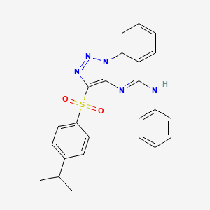 molecular formula C25H23N5O2S B2782236 N-(4-methylphenyl)-3-[4-(propan-2-yl)benzenesulfonyl]-[1,2,3]triazolo[1,5-a]quinazolin-5-amine CAS No. 899760-83-9